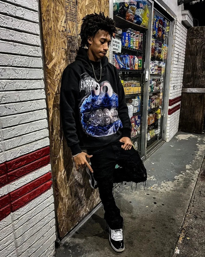 2024 Y2k American Street Fashion Brand Casual Anime Print Oversized Hoodie Men Harajuku Hip-hop Retro All-match Pullover Women Street King Limited