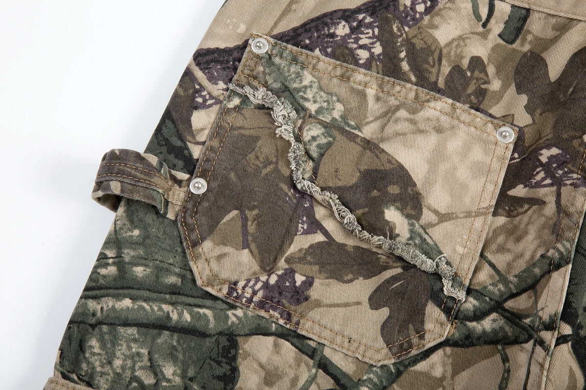 high street leaf camouflage logging pants for men straight patchwork baggy jeans cargos y2k pantalones hombre oversized trousers 1 unique cargo style 13