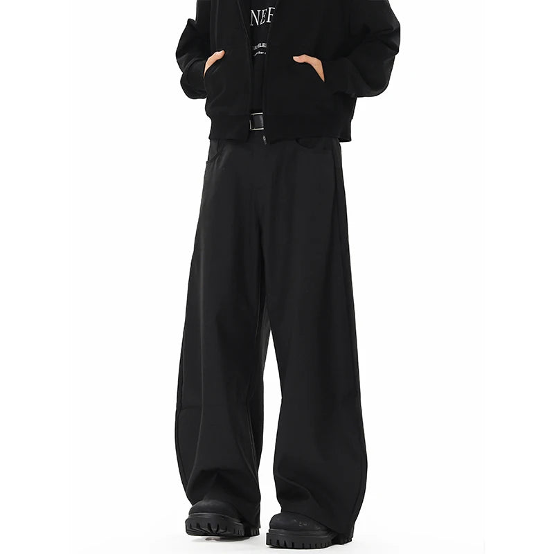 men streetwear fashion loose casual vibe hip hop black gray suit pant women harem pants trousers relaxed fit trousers