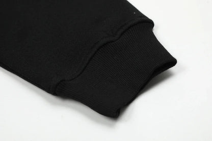 New Autumn Logo Embroidery Black Fleece Hooded Hoodies for Men and Women  Streetwear Baggy Casual Cardigan Zipper Sweatshirts Street King Limited