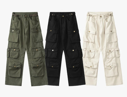 unisex hip hop pants retro cargo pant streetwear multi pockets zipper harajuku joggers new casual loose straight baggy trousers unique joggers style 1068