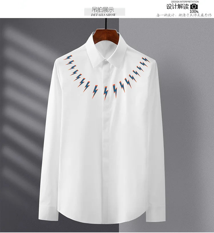 New 2022 Men Classic NEIL BARRETT thunderbolt Fashion Cotton Casual Shirts Shirt high quality Pocket Short sleeves S 2XL #A686 Street King Limited