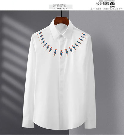 New 2022 Men Classic NEIL BARRETT thunderbolt Fashion Cotton Casual Shirts Shirt high quality Pocket Short sleeves S 2XL #A686 Street King Limited