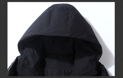 2023 New Winter Men Parka Big Pockets Casual Jacket Hooded Solid Color 2 colors Thicken And Warm hooded Outwear Coat Size 3XL Street King Limited