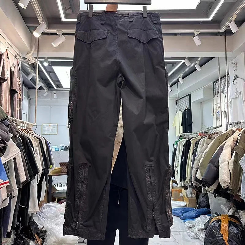multi pocket workwear pants relaxed fit trousers