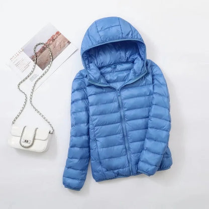 plus size thin light down jacket women 2023 autumn winter slim short hooded warm white duck down coat women outerwear streetwear unique shorts style 4240