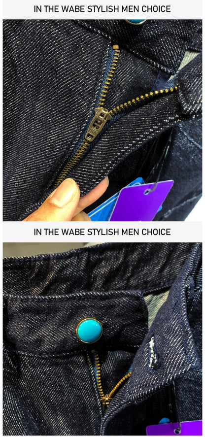men denim streetwear fashion brand hip hop loose casual wide leg cargo harem jeans pant cityboy y2k baggy jeans trousers unique cargo style 1786