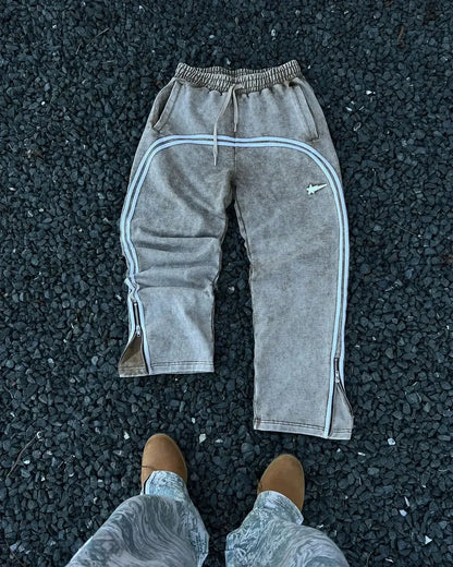 baggy pants high waisted y2k korean version fashionable couple straight leg pants sports pan and minimalist striped casual pants menswear bottoms