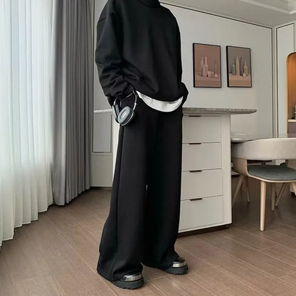 Solid Color Hoodies Men Women Japanese Loose Pullovers Sweatshirt Harajuku Detachable Neck Hoodie Autumn Spring Casual Overcoats Street King Limited