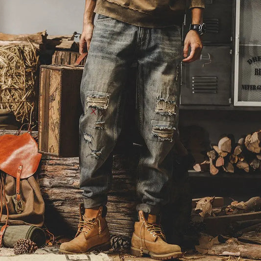 american high street personalized hip hop washed straight leg jeans for men and women loose and handsome trendy casual pants y2k stacked flare jeans