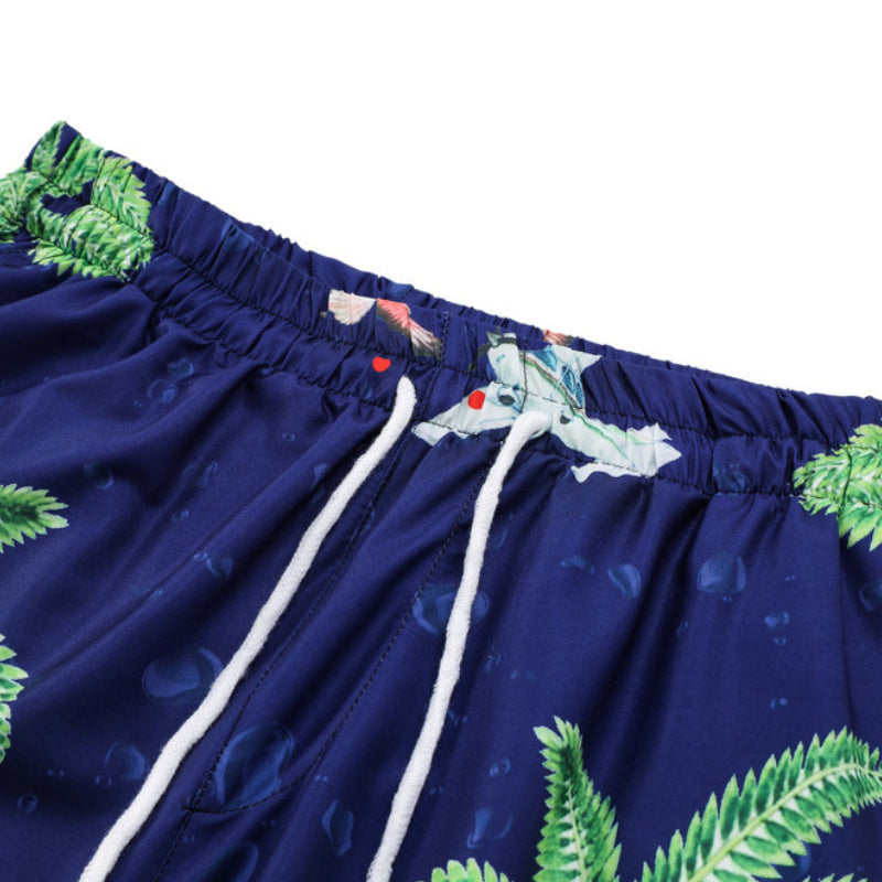 2 Pieces Sets Harajuku Printed Short Sleeves Shirts and Elastic Waist Shorts Joggers Summer Beach Streetwear Hip Hop Mens Sets Street King Limited