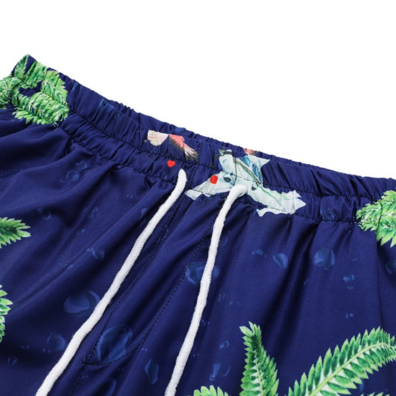 2 Pieces Sets Harajuku Printed Short Sleeves Shirts and Elastic Waist Shorts Joggers Summer Beach Streetwear Hip Hop Mens Sets Street King Limited