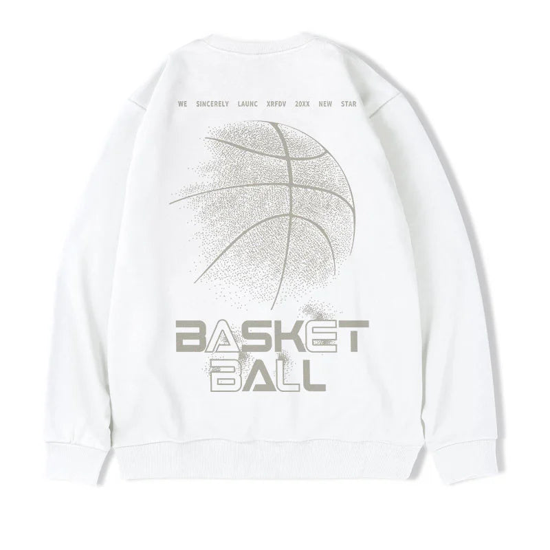 Funny Cartoon Basketball Graphic Pullovers Fleece Sweatshirts Hombre Letter Printed Crewneck Hoodie Y2K Streetwear Clothing Street King Limited