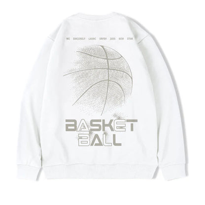 Funny Cartoon Basketball Graphic Pullovers Fleece Sweatshirts Hombre Letter Printed Crewneck Hoodie Y2K Streetwear Clothing Street King Limited