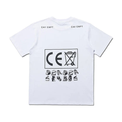 High Quality CAVEMPT Tops Tee Phantom Letter Printing Classic All-match Men Woman Loose O-Neck Summer C.E T Shirt Street King Limited