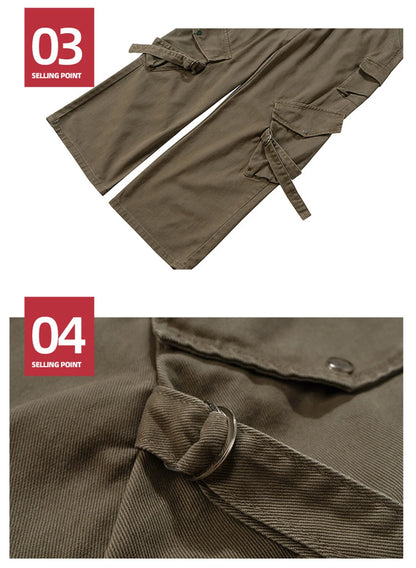 mens baggy jeans ribbon pockets loose cargo pants luxury designer man denim pants jeans trousers unique cargo style 5676