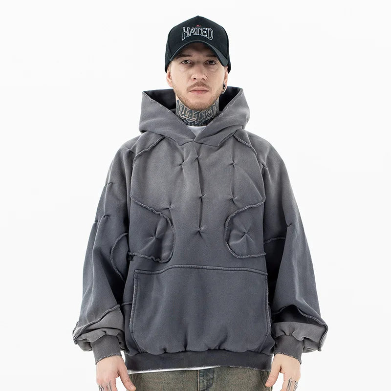 Stitching deconstructed gradient dyed heavy hoodie Street King Limited