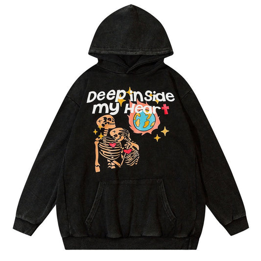 "Deep In My Heart" Unisex Men Women Streetwear Graphic Hoodie Daulet Apparel