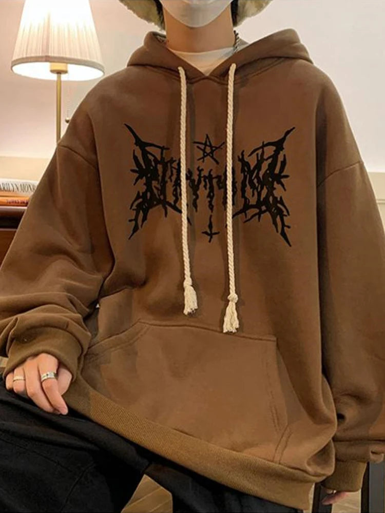 American Goth Printed Men's Pullover Hoodies Hip Hop Fashion Oversized Sweatshirts Casual Fleece Y2K Vintage Streetwear Hoodie Street King Limited