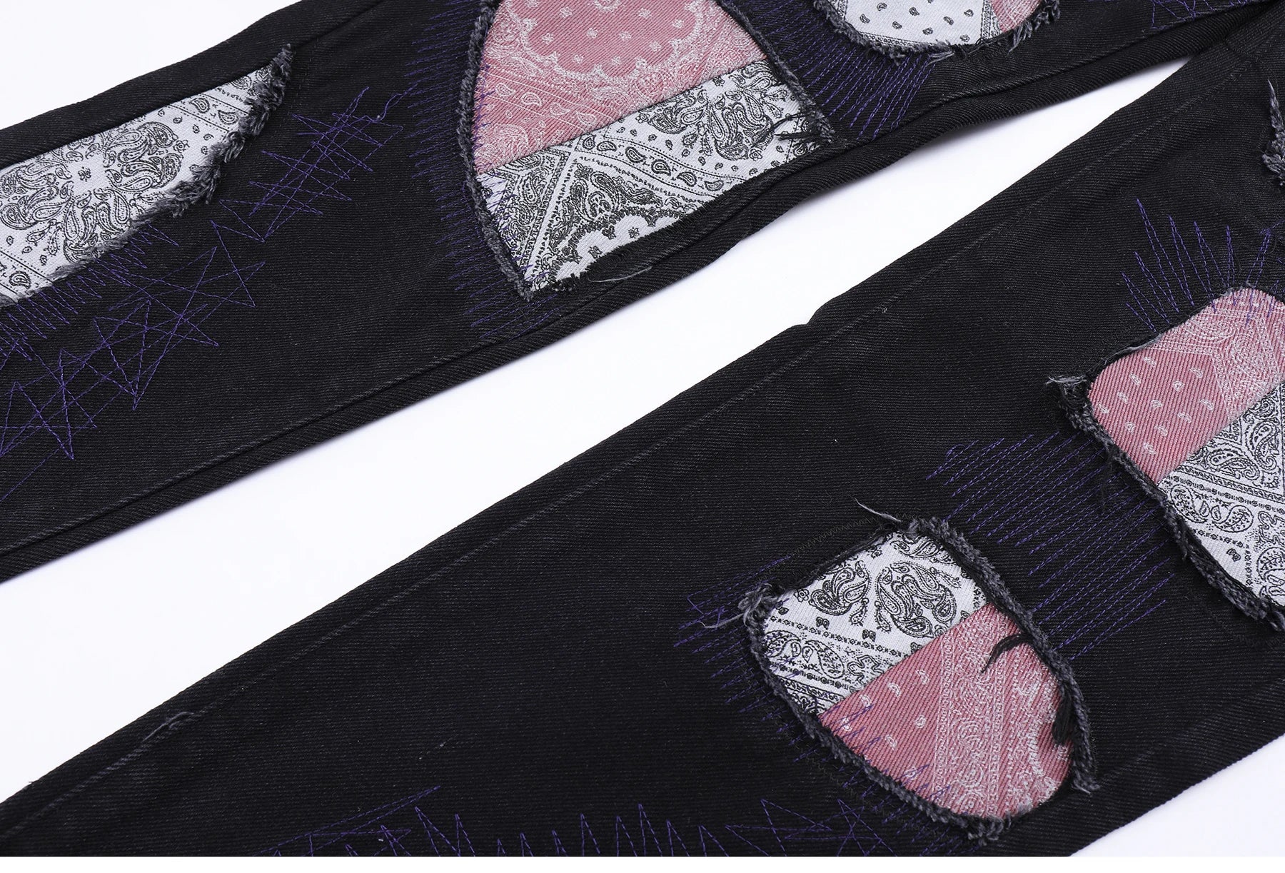 patchwork harajuku denim jeans mens zipper jeans hip hop fashion streetwear new casual straight joggers pants jeans for men unique joggers style 1464