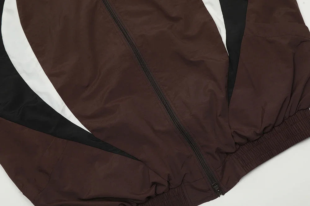 high street contrast color sunscreen clothes mens and womens summer thick fabric breathable casual baggy jacket oversized unique default style 6149