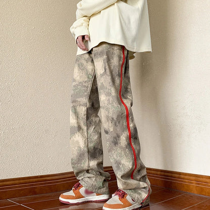 2023 outdoor side zipper camouflage baggy men cargo tracksuit pants overalls hip hop women sport long trousers spodnie dresowe baggy cargo bottoms