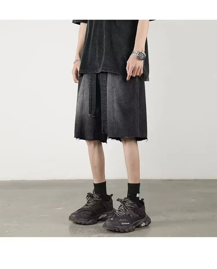 y2k Mens Loose Baggy Denim Short Men Jeans Fashion Streetwear Hip Hop  Male Classic Trend Korean Version  2024 Summer New Street King Limited