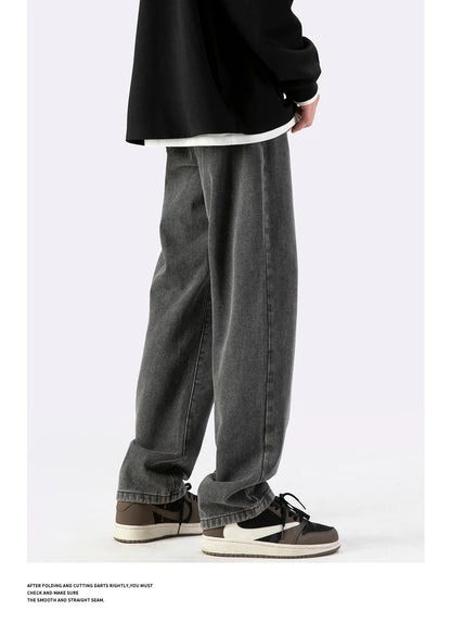 fashion loose streetwear denim basic pants unisex casual zipper jean pant hip hop trousers joggers men straight jeans traf homme unique joggers style 1396