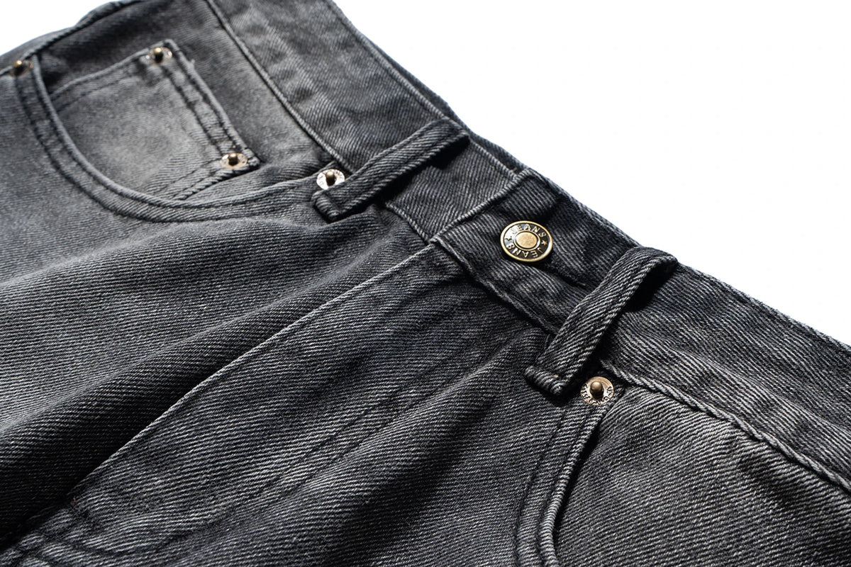 New Black Gray Washed Casual Baggy Jeans for Men and Women Straight Loose Oversized Cargos Hip Hop Frayed Hole Denim Trousers Street King Limited
