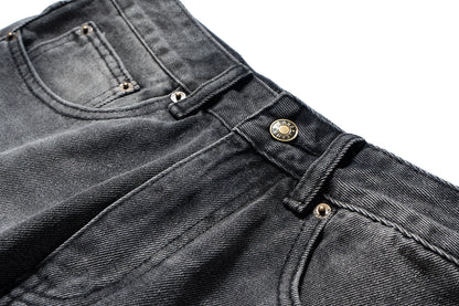 New Black Gray Washed Casual Baggy Jeans for Men and Women Straight Loose Oversized Cargos Hip Hop Frayed Hole Denim Trousers Street King Limited