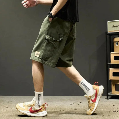 summer american casual retro shorts for men 2025 new loose straight short sweatpant streetwear fashion five point baggy bermudas sporty tapered joggers