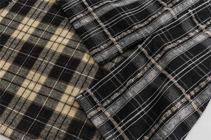 Streetwear Autumn Plaid Shirts Men Harajuku Hip Hop Streetwear Shirts Coats Long 2024 Autumn Plaid Shirts Men Harajuku Hip Hop Streetwear Shirts Coats Long Sleeve Loose Casual Button Up Blouse Y2K Tops Fashion Sweater Jacket With Graphic Design For Men