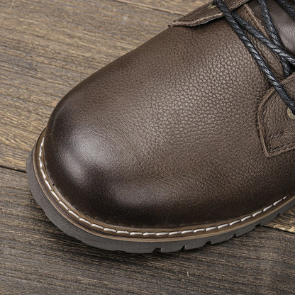 40~48 2023 Genuine Leather Ankle Boot Men Winter Boots Warm Comfortable Non-Slip Snow Boots Men #Dm1578 Street King Limited
