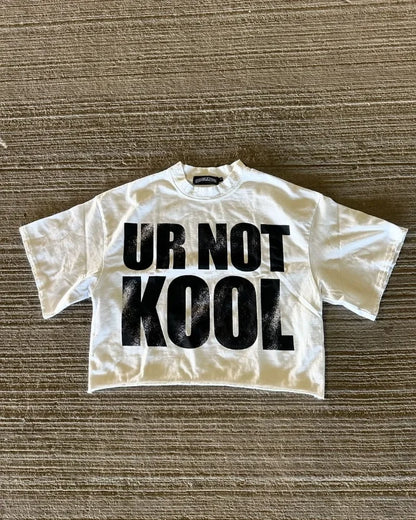 Hip-hop Rock Gothic Punk Fashion Letter Printed Cotton Top Men Y2k Street Casual Round Neck Loose Oversized Short-sleeved Women Street King Limited