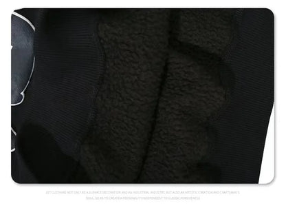 Three-dimensional foam splicing color hoodie plus fleece hoodie men and women Street King Limited