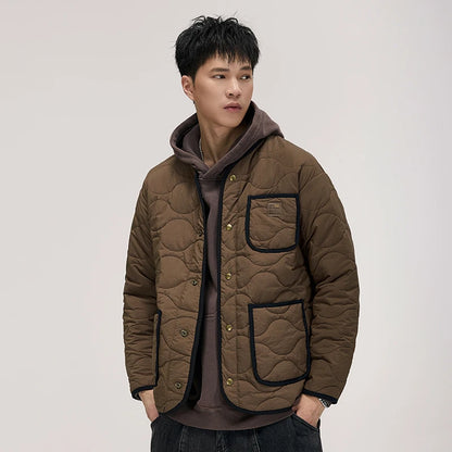 autumn winter quilted jacket men thick plaid blazer jacket commuter man business streetwear fashion suit coat outerwear unique default style 1402