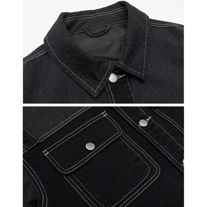 black denim splice coat mens streetwear fashion vintage loose casua plus size denim jacket man spring autumn coat outerwear ripped baggy denim