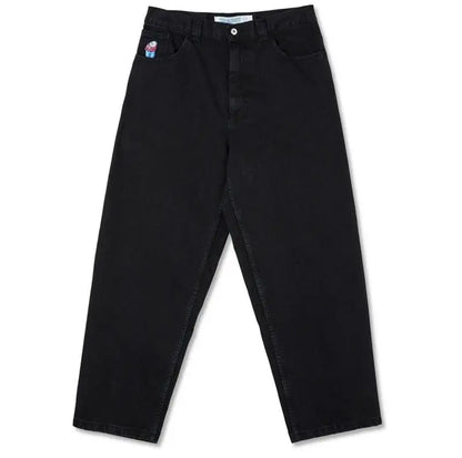 retro deep blue polar big boy baggy jeans mens women gothic wide leg trouser y2k hip hop cartoon embroidery streetwear jeans unique jeans style 3882