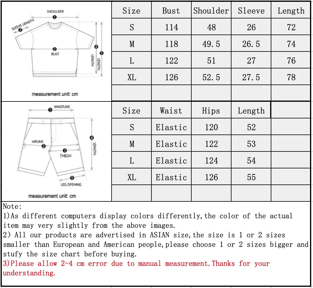 2 Pieces Sets Harajuku Printed Short Sleeves Shirts and Elastic Waist Shorts Joggers Summer Beach Streetwear Hip Hop Mens Sets Street King Limited