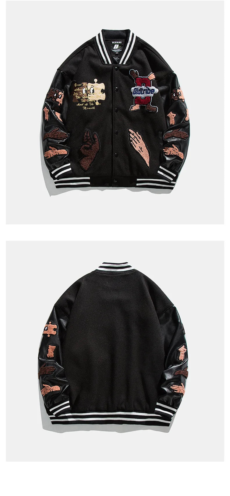 solid color embroidered letter jacket baseball uniform couple wear harajuku style casual loose high street y2k patchwork jacket unique default style 1666