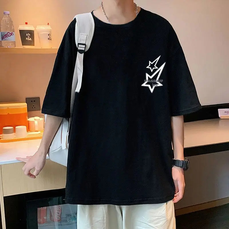 American retro star fashion brand pure cotton short-sleeved T-shirt for men and women summer loose ins trend half-sleeved shirts Street King Limited