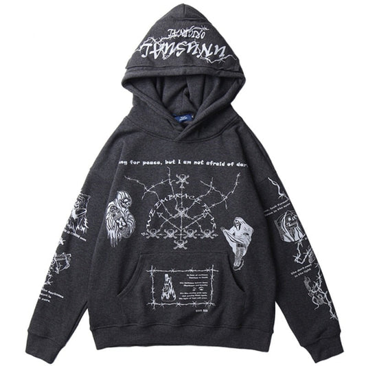 "Cross Eyed" Unisex Men Women Streetwear Graphic Hoodie Daulet Apparel