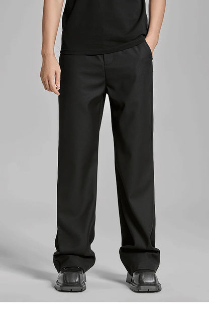 extended length edition men streetwear fashion hip hop vibe straight black pant casual business suit long pants trousers unique default style 1639