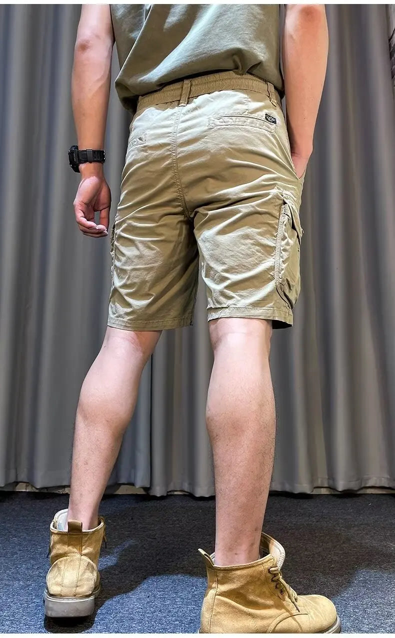 Men Trend Cargo Shorts Cotton High Quality Hot Sale Hip Hop Punk Wash Military Multi-pocket Casual Male's Outdoor Straight Short Street King Limited