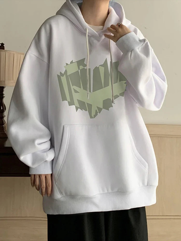 Autumn New Love Graphic Print Hoody Sweatshirts Man Hip Hop Oversized Streetwear Pullover Hoodies Y2K Vintage Casual Clothes Street King Limited
