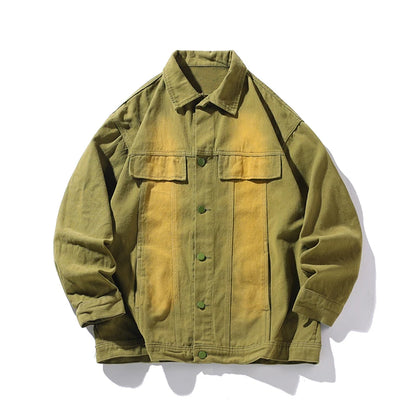 vintage high street washed denim jacket fashion streetwear luxury brand unisex jean coats loose casual male jackets vintage washed jeans
