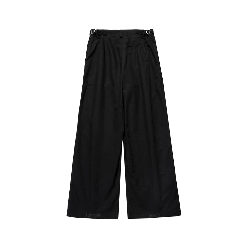 Frayed Black Straight Baggy Cargo Pants for Men Streetwear Y2k Pantalones Hombre Solid Overalls Oversized Casual Trousers Street King Limited