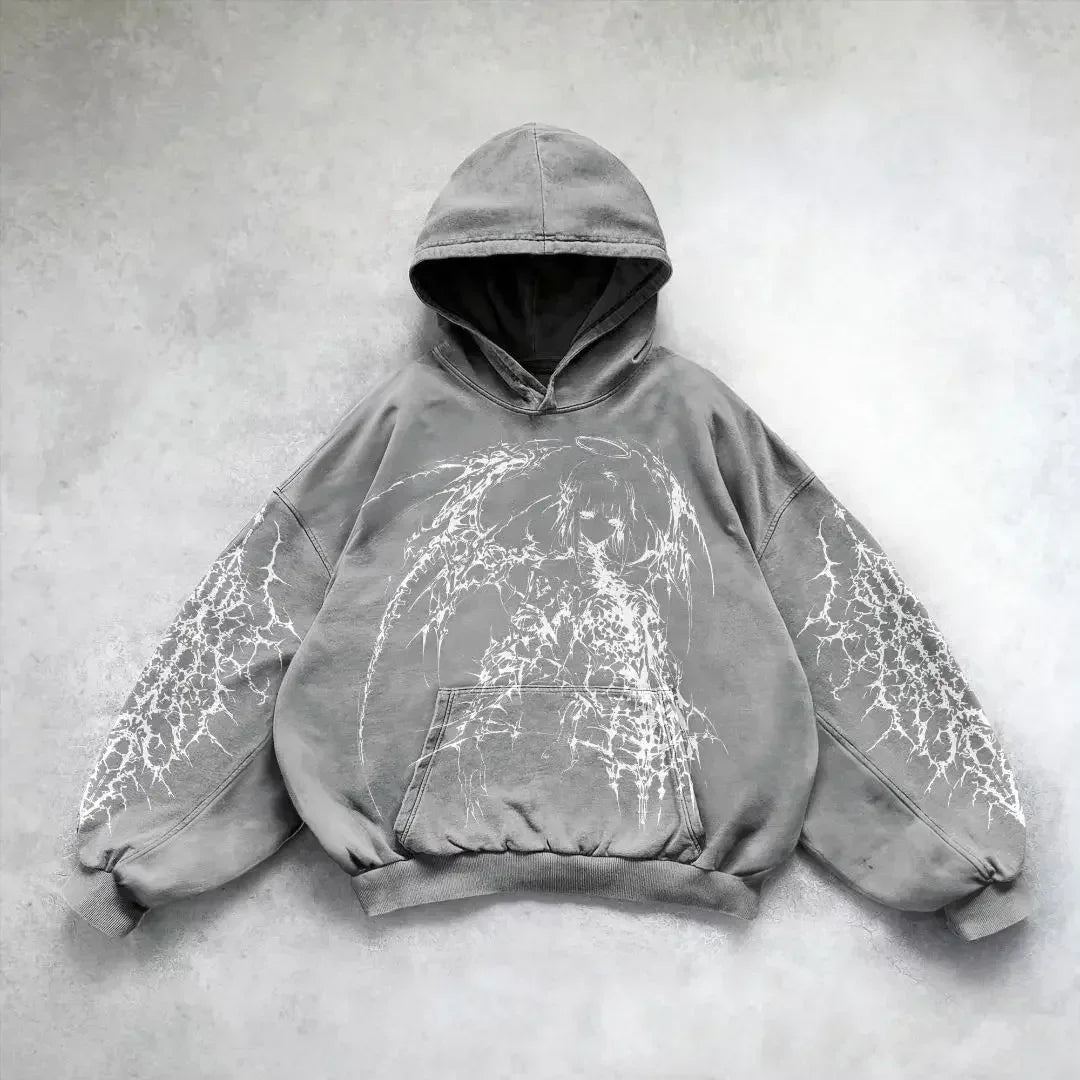 Harajuku hoodie y2k tops oversized sweatshirt shining angel hoodies women goth new couples goth streetwear gothic clothes Street King Limited