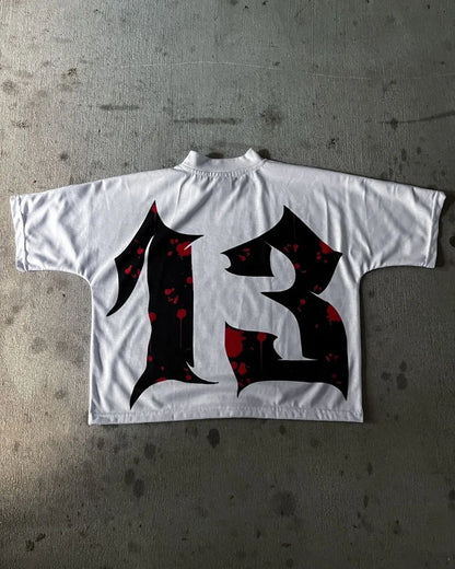 Y2k Summer American Street Dark Style Anime Cartoon Print Oversized T-shirt Men Retro Hip-hop Punk Oversized Short-sleeved Women Street King Limited