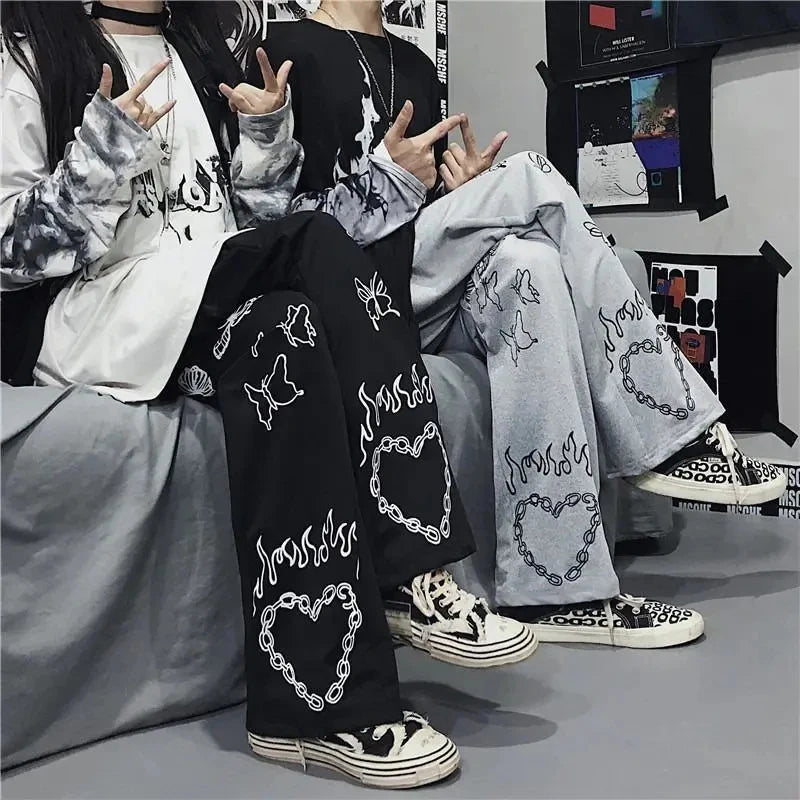 Wide Leg Summer Pants Clothes For Woman Korean Fashion Butterfly Print Harajuku Streetwear Y2k Clothes Pants Trousers Woman Street King Limited